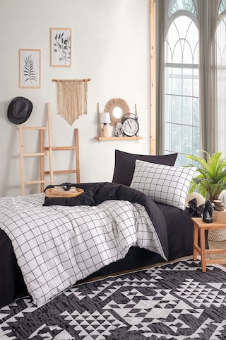 Eponj Home Kolay Ütülenir Nevresim Takımı Tek Kişilik Artus Siyah Siyah