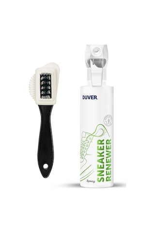 Duver 200 Ml Süet Ve Nubuk Ayakkabı Yenileyici Sprey Ve Nubuk Fırça Beyaz