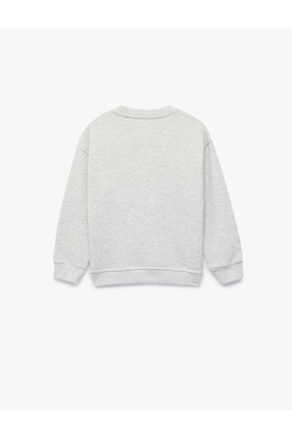 Koton Uzun Kollu Bisiklet Yaka Dinozor Baskılı Sweatshirt Gri 7wkb10189tk