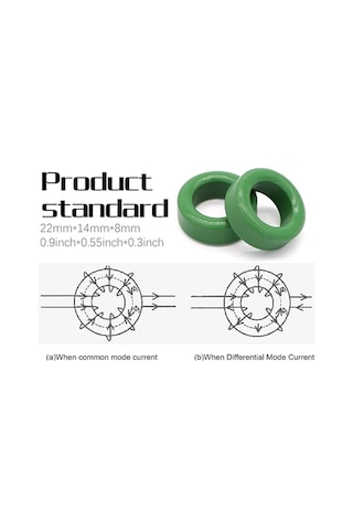 Toroid Ferrit Çekirdek 22mm X 14mm X 8mm 10 Adet 10 Adet