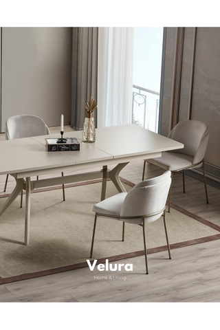 Monaco Yemek Masası + 2 Sandalye Ekru