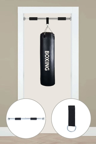 Spor Byfit 70 Cm x 25 Cm Boks Kum Torbası Ve Barfiks Demiri Siyah