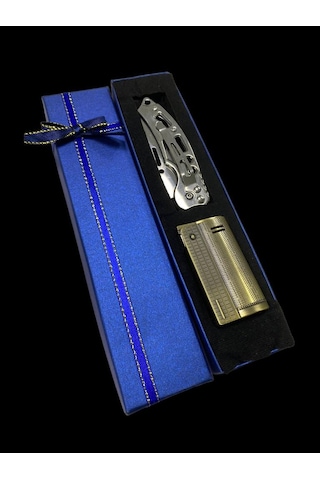 Benzinli Muhtar Model Çakmak Ve Çakı Kombini