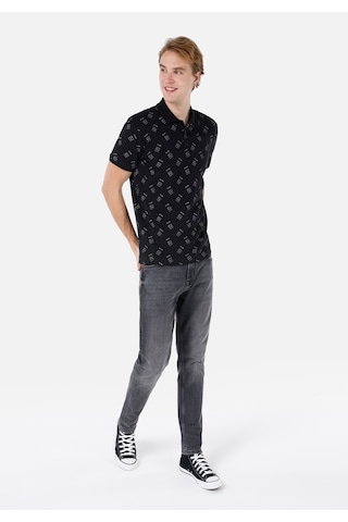 Colin's Colins Regular Fit Polo Yaka Baskılı Erkek Siyah Kısa Kol Tişört Cl1066737 Q1.v1 Blk Siyah