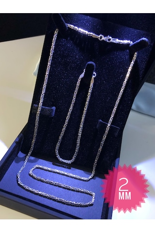 Erkek Gümüş Set - 2mm Yuvarlak Kral Model Ikili Set Işıklı Kutu