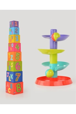 2'li Eğitici Set Denge Kule Ve Top Yuvarlama Kulesi