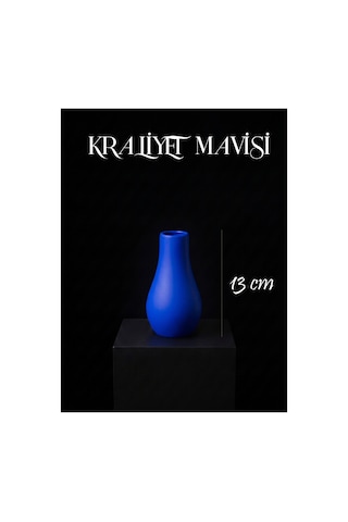 Premium - Kendinden Kokulu - 13cm Boyunda - Dekoratif Kuru Çiçek Vazosu - El Boyaması İşçilik 95935222