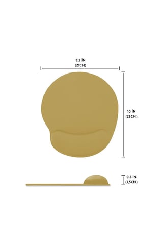 Bej Bilek Destekli Ergonomik Jel Kaymaz Taban Mouse Pad
