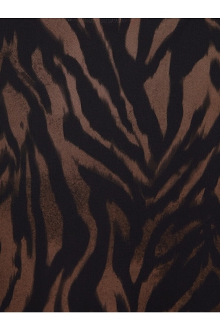 Lcw Studıo Siyah Leopar Desenli Büzgülü Tül Elbise