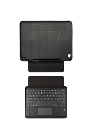 Mobilteam Galaxy Tab A9 Plus Uyumlu Border Keyboard Bluetooh Bağlantılı Standlı Klavye Tablet Kılıfı