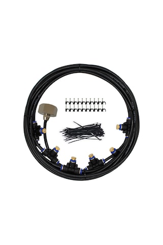 Padalink 6m Siyah Bahçe Serası Misting Sistemi - Soğutma Ve Sulama İçin Düşük Basınçlı Sprey Seti Teflon Bandı Hediye