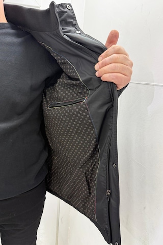 Marco Muratti Dmctekstil Erkek Mrc-472-001 Hakim Yaka Normal Kalıp Kapüşonlu Fermuar Ve Çıtçıt Kapamalı Kışlık Mont Siyah