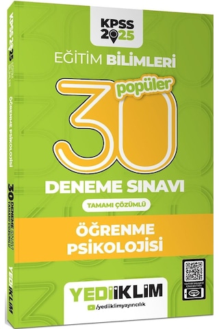 Yediiklim 2025 Kpss Eğitim Bilimleri Öğrenme Psikolojisi Popüler Tamamı Çözümlü 30 Deneme Sınavı