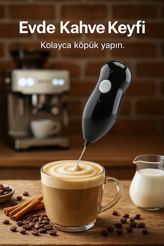 Pilli Mini Süt, Kahve Ve Çırpma İşlemi İçin El Blendırı-pratik Kahve Köpürtücü Mikser Plastik Diğer