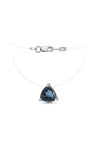 Aquamarıne Doğal Topaz Taşlı İp Üzerinde Görünmez Kolye 304354594 Gri