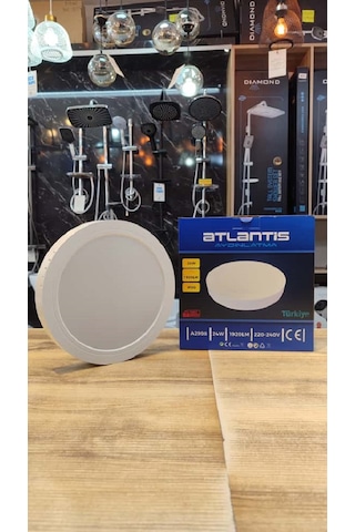 24 Watt Oval Beyaz Kasa Beyaz Işık Sıva Üstü Led Panel 6500k Beyaz - Beyaz Işık