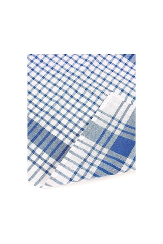 Pamuklu Mavi Renkli Pöti Kareli 4'lü Kurulama Bezi, Beslenme Örtüsü, Servis Peçetesi