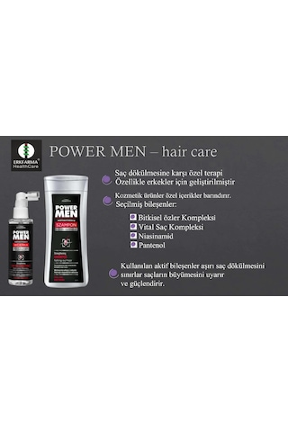 Saç Dökülmesine Karşı Önleyici Şampuan - 200ml + Power Men Rub-on Saç Dökülmesine Karşı Güçlendirici Krem Losyon 100 Ml 2'si Birlikte Set Dökülen