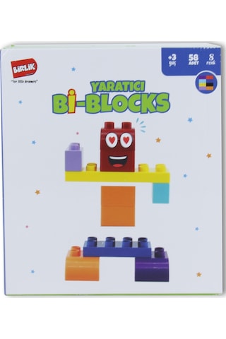 Birlik Oyuncak Bi-Blocks Sepetli 58 Pcs Araçlı Yaratıcı Bloklar