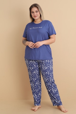 Wordex Mirano 9400 Summer Thrill Kısa Kollu Pegasus Büyük Beden Kadın Pijama Takımı Lacivert