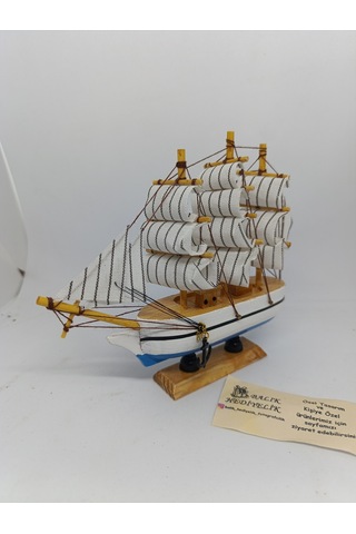Yelkenli Ahşap Gemi-dekoratif-17 Cm