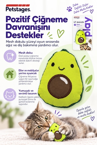 Petstages Lil' Avocato Catnipli Diş Sağlığı Destekleyici Kedi Çiğneme Oyuncağı