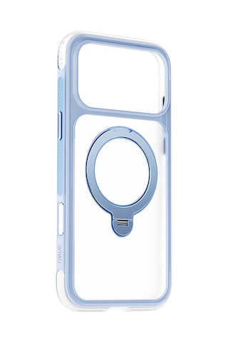 Apple iPhone Uyumlu 18 Pro Kılıf Wiwu As-203 Aeroshield Ultra Serisi M-safeli Airbag Standlı Kapak Açık Mavi
