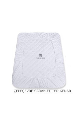 Teksnil Home%100 Mikrofiber Kapitone Yatak Koruyucu Alez Full Kenar Çarşaf Fitted Tek Çift Battal Bebek 60 X 120 Açık Gri