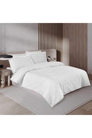 Gloria 300 Tc Pamuk Saten Nakışlı King Size Nevresim Seti Beyaz Bej Çok Renkli