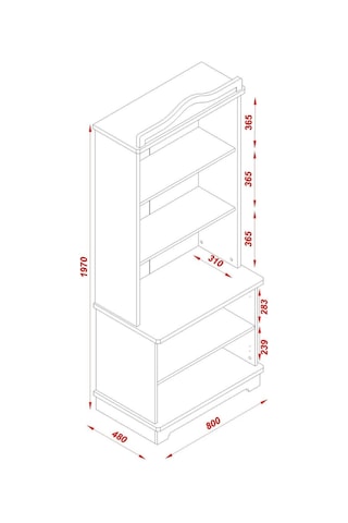 Meltem Kids Classy Krem Genç Odası Kitaplık