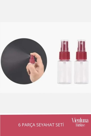 Premium Ürün Özel Çantalı Taşınabilir Tatil Seyahat Plaj Deniz Makyaj Krem Sprey Banyo Seti 6 Parça