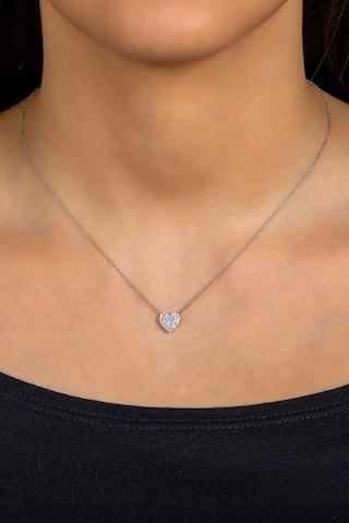 14 Ayar Altın Kolye Taşlı Kalp Altın Kolye 45 Cm Uzunlukta