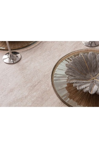 Traverten Yemek Masası Takımı 4 Kişilik Bej