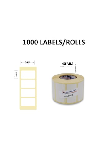 Eko Termal Etiket 50mm X 25mm Ruloda 1000 Adet 40mm Kuka Çapında Direk Termal Transfer Etiketi Diğer