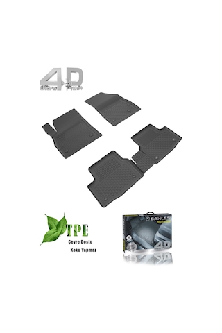 Sahler Dacıa Sandero 3 2021+ Siyah Renk 4.5D Araca Özel Paspas Se