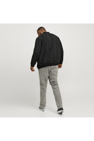 Jack & Jones Büyük Beden Beyzbol Yaka Bomber Ceket- Rush - 12173990 Siyah