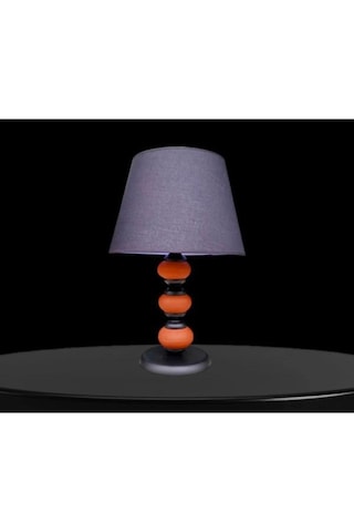 Odessa Abajur Siyah Metal Kırmızı Seramik Siyah Şapka Bordo