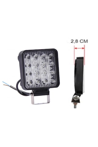 2 Adet 16 Led Kare Off-road Sis Farı Ve Çalışma Lambası - Uzaktan Kumandalı Çakar Modlu Su Geçirmez