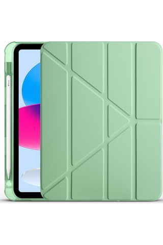 Apple Uyumlu iPad, 10.9 2022 10.nesil Kılıf Tri Folding Kalem Bölmeli Standlı Kılıf