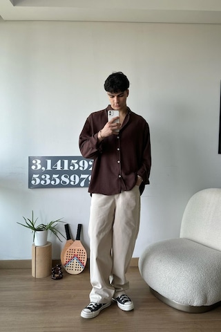 Chill Cozy Relax Fit Kahverengi Gömlek-kahverengi Kahverengi