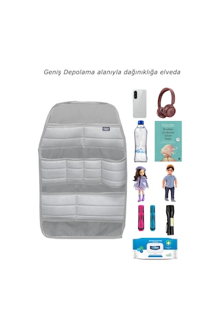 Bod Ecolux Serisi Taytüyü Araba Oto Koltuk Arkası Eşya Düzenleyici Araç İçi Organizer Gri