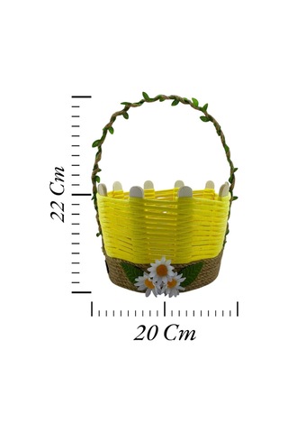 Çok Amaçlı Hasır Sepet Takı Organizer El Yapımı Makyaj Komidin Banyo Kullanımı Sarı
