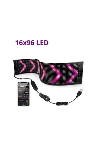 Led Ekran Matrix Panel En Büyük Boy 16x96 Araba Yazısı Renkli