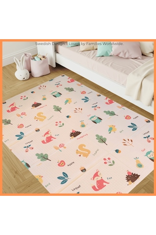 Sweden Baby Sweet Forest Çift Taraflı Katlanabilir Oyun Halısı Ve Matı Premium Seri Taşıma Çantalı- 180x120