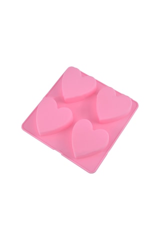 Ximistore9 Pembe Silikon Kalp Şekilli Kek Kalıbı - Esnek, Dayanıklı, Kolay Çıkarma - 15.5x15.5x1.8 Cm Diğer