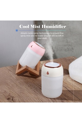 Novahub 330ml Pembe Taşınabilir Nemlendirici - 7 Renkli Led Işık, Sessiz, Ev & Araç Kullanımı