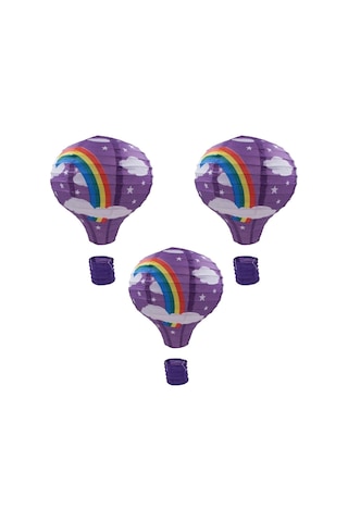 Buffer Dekoratif Renkli Kağıt Dilek Feneri Balonu Renkli Uçan Balon 11