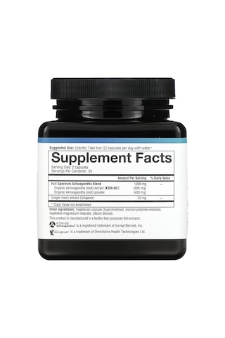 Youtheory Organic Ksm66 Ashvagandha 60 Vegetarian Capsul - 1000