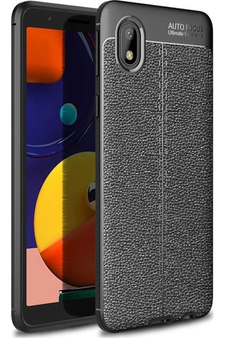 Galaxy A01 Core Kılıf Zore Niss Deri Desenli Silikon Kılıf