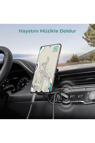 Bix BXAU103 3 M 3.5 MM Erkek Örgülü Aux Ses Kablosu